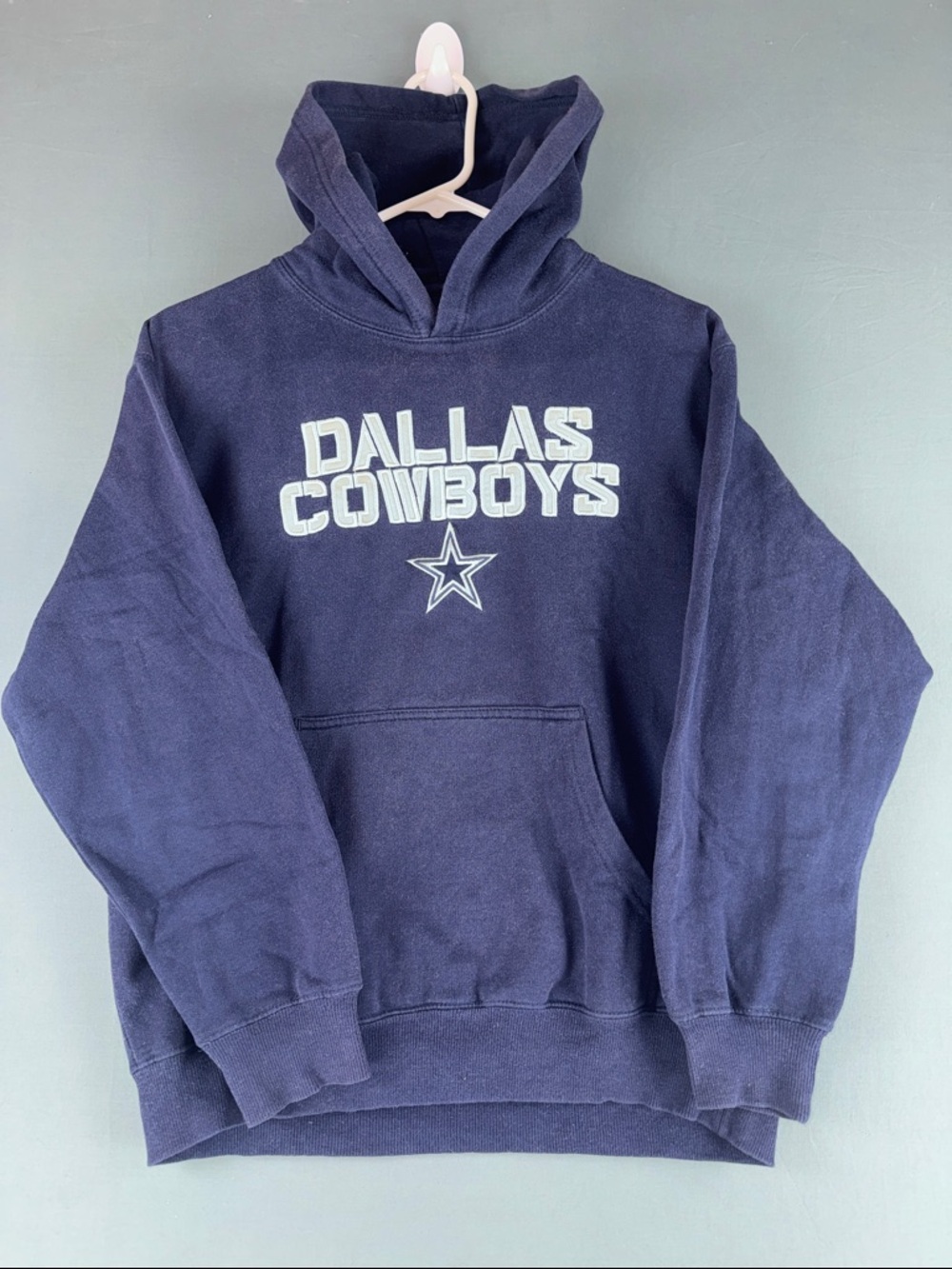 NFL Dallas Cowboys Navy Pullover Hoodie with White Logo